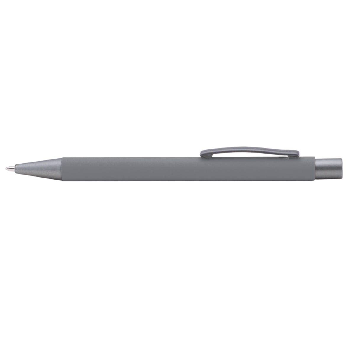Branded Mirror-Finish Aluminium Soft-Touch Pen in Gray
