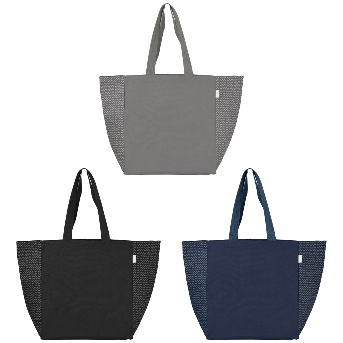 Branded Recycled Cotton Chevron Tote Bag