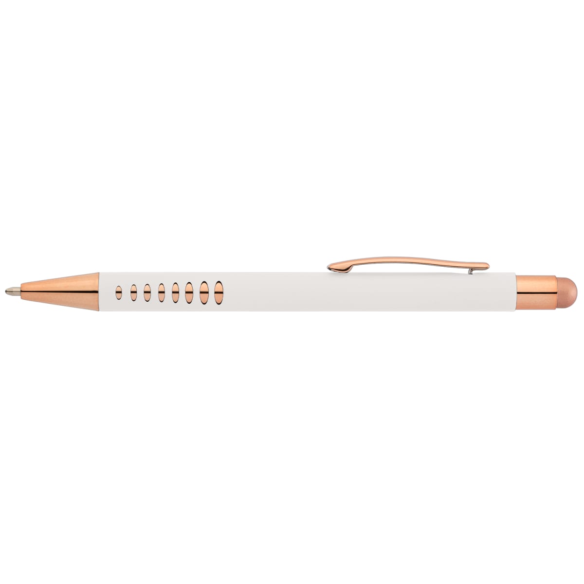 Branded Rose Gold Aluminium Stylus Pen with Cutouts
