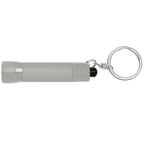 Branded Soft-Touch 3 LED Torch Keyring in Silver