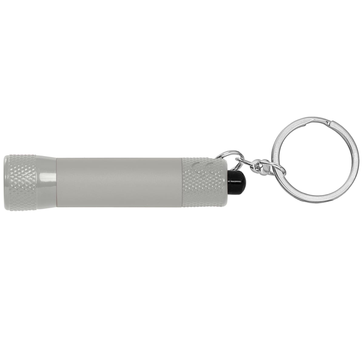 Branded Soft-Touch 3 LED Torch Keyring in Silver