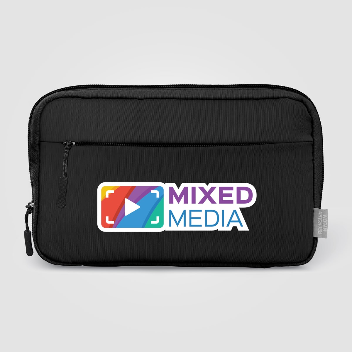 Branded Recycled Nylon Organiser Pouch with Pockets