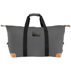 Branded rPET Duffel Bag with Tan Accents and Shoulder Strap