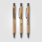 Branded FSC Bamboo Ballpoint Pen with Gunmetal Trim