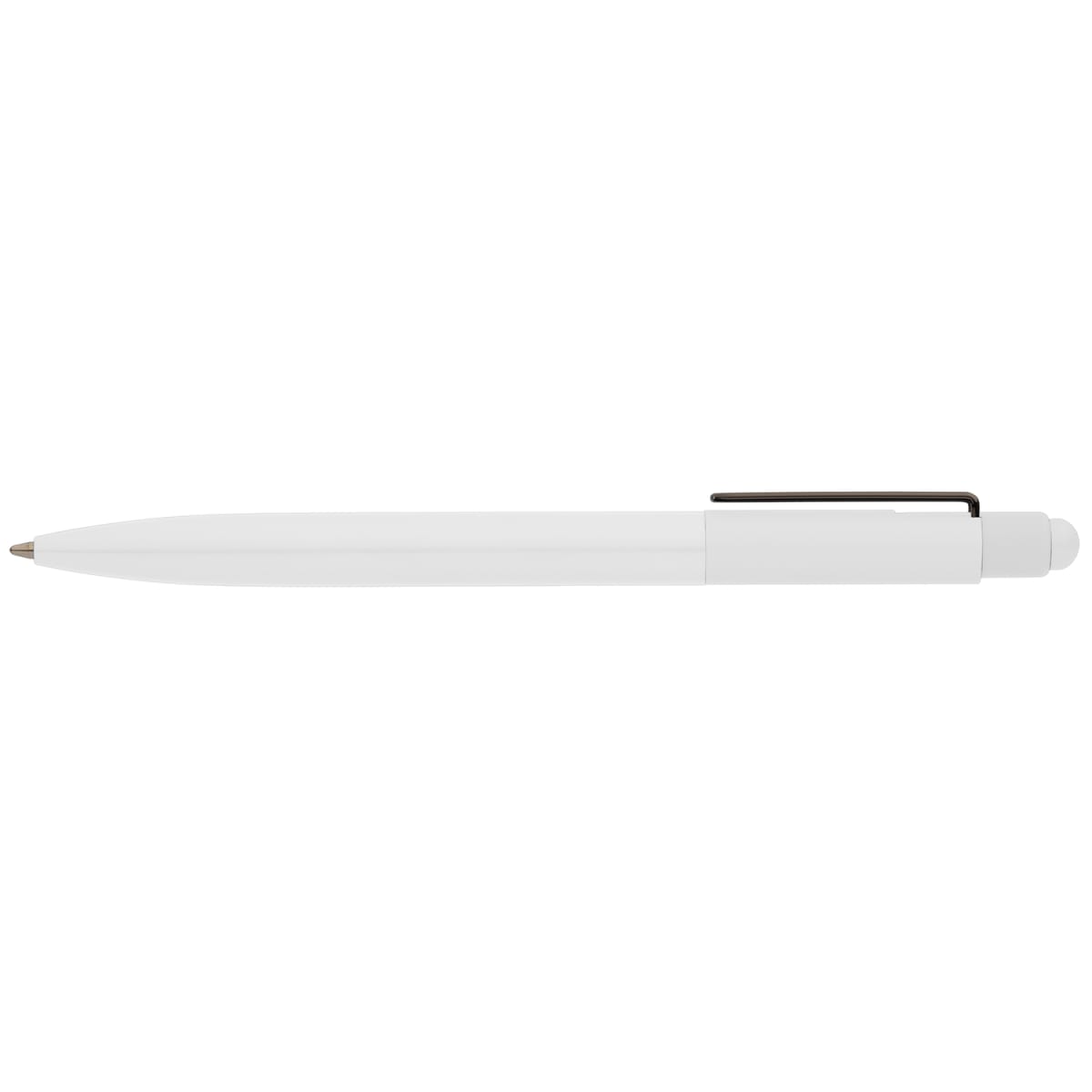 Branded Recycled Aluminium Retractable Pen with Stylus in White