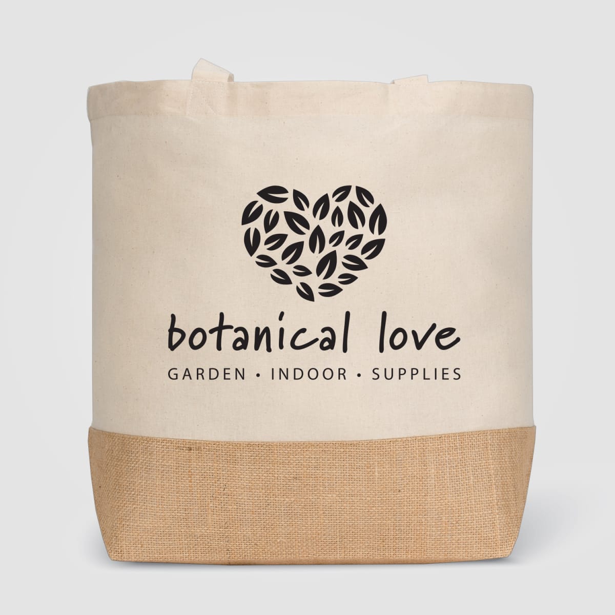 Branded Recycled Cotton and Jute Shopper Tote Bag