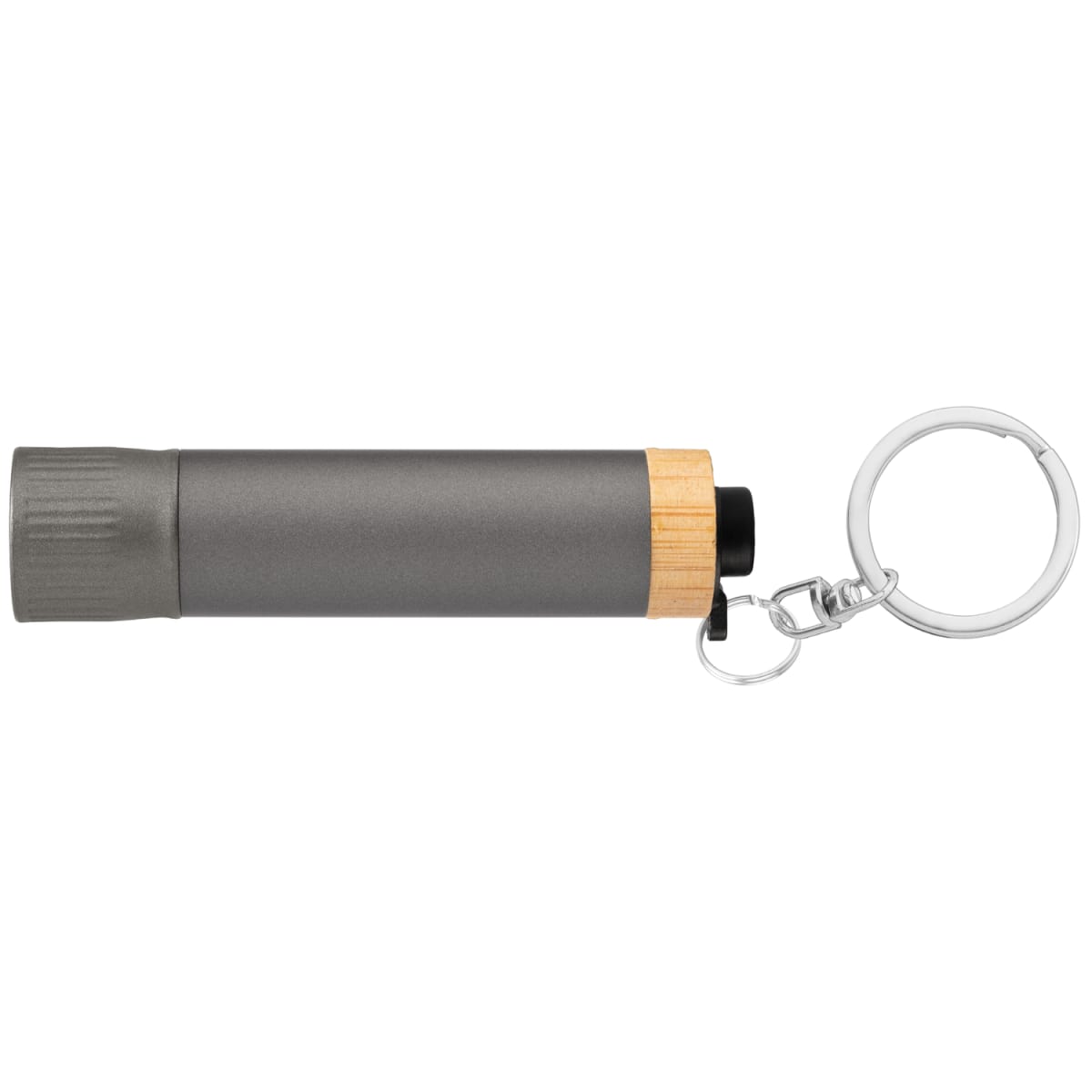 Branded Recycled Aluminium Keychain Torch in Gunmetal