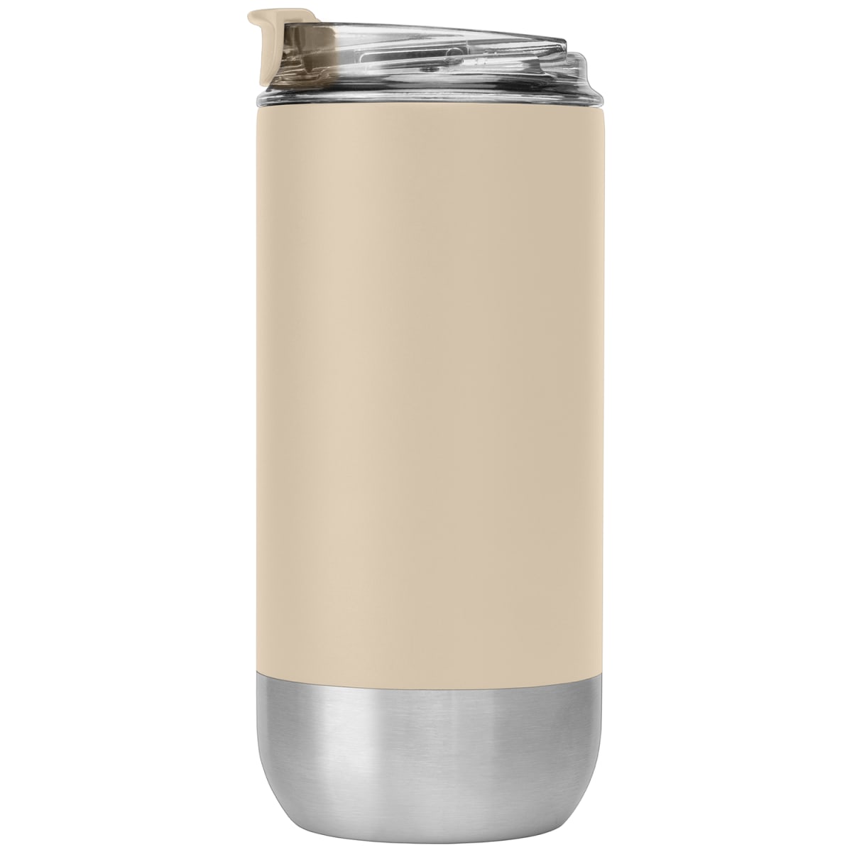 Branded Recycled Stainless Steel Tumbler with Flip Lid - 475ml in Cream