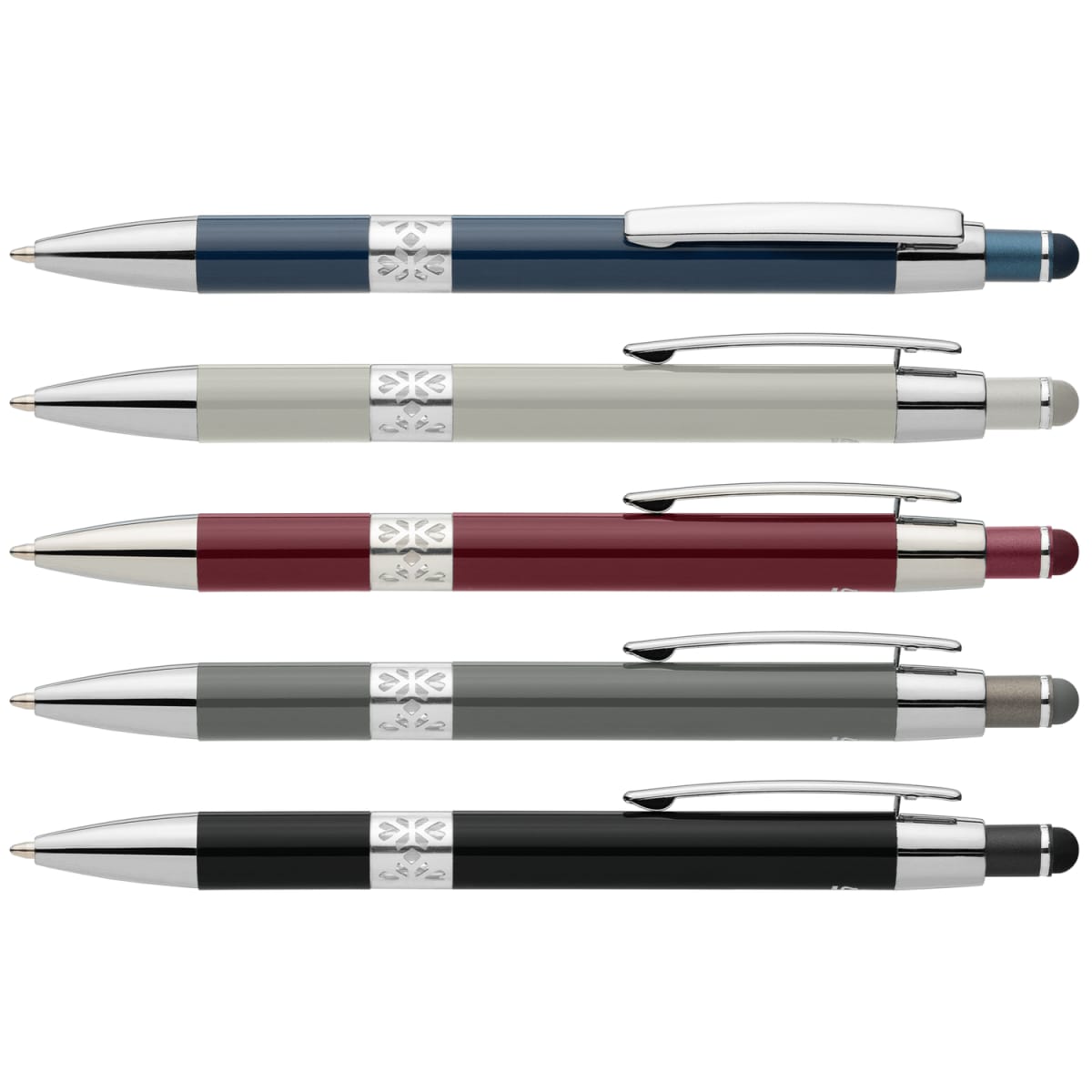 Branded Recycled Aluminium Chrome Trim Stylus Pen