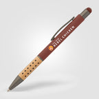 Branded Bamboo Grip Metal Pen with Stylus