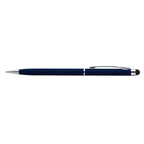 Branded Ultra-Slim Soft-Touch Stylus Pen in Dark Blue