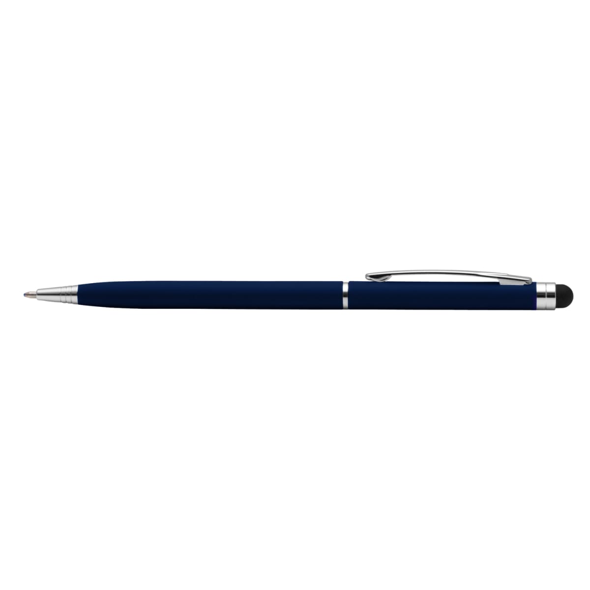 Branded Ultra-Slim Soft-Touch Stylus Pen in Dark Blue