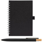 Branded Recycled Milk Carton Spiral Notebook and Pen Set in Black