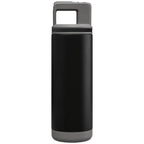 Branded Steel Flip Straw Bottle with Triple Wall Insulation in Black