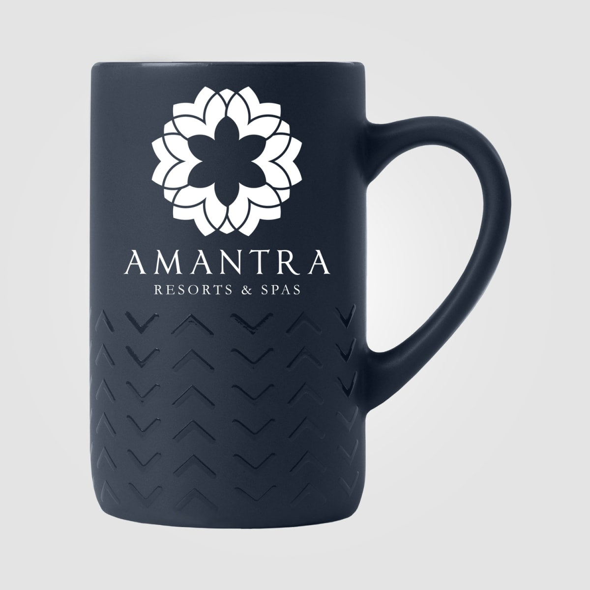 Branded Matte Ceramic Mug with Chevron Base 355 ml