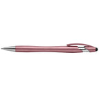 Branded Metallic Stylus Pen with Chrome Accents in Rose Gold