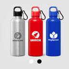 Branded Recycled Steel Water Bottle with Carabiner 750ml