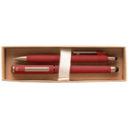 Branded Recycled Plastic Pen Gift Set with Bronze Trim