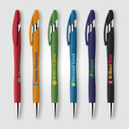 Branded Soft Rubber Coated Stylus Pen with Chrome Trim