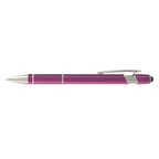 Branded Matte Metal Stylus Pen with Textured Grip in Purple
