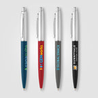 Branded Recycled Plastic Chrome Trim Retractable Pen