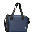 Branded Recycled PU 12 Can Cooler Bag in Navy Blue