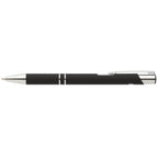 Branded Recycled Aluminium Soft-Touch Pen with Chrome Trim in Black