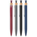 Branded Recycled Aluminium Soft Touch Click Pen with Bamboo Ring