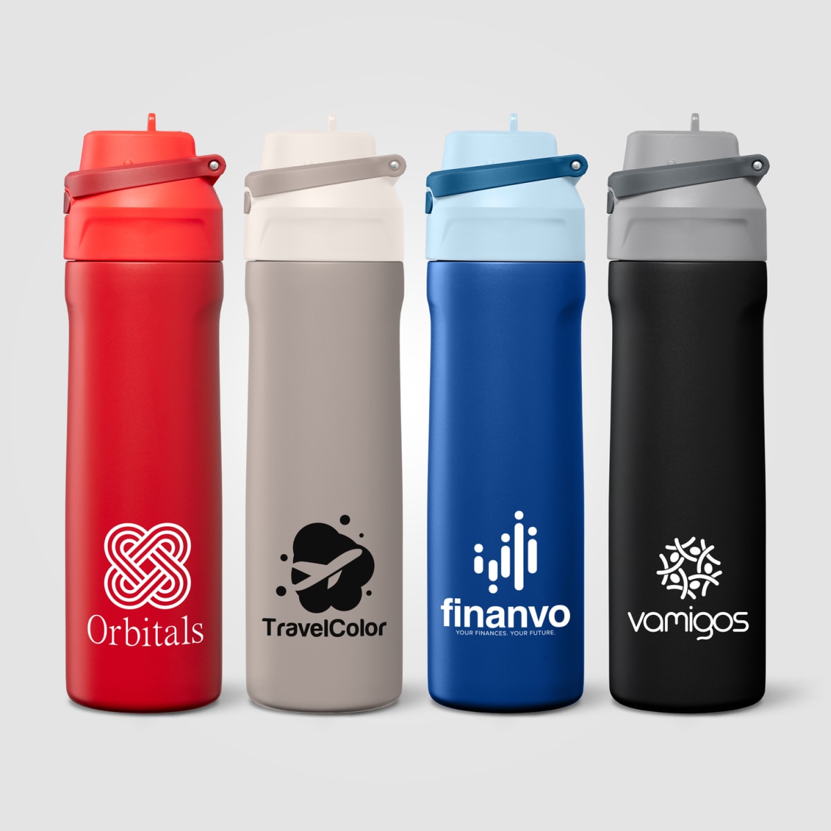 Branded Insulated Stainless Steel Flip-Straw Bottle 690ml