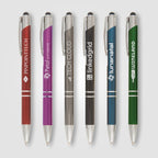 Branded Anodised Aluminium Pen with Top Stylus