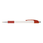 Branded Full Colour Printed Grip Pen with Chrome Trim in Red