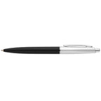 Branded Recycled Plastic Chrome Trim Retractable Pen in Black