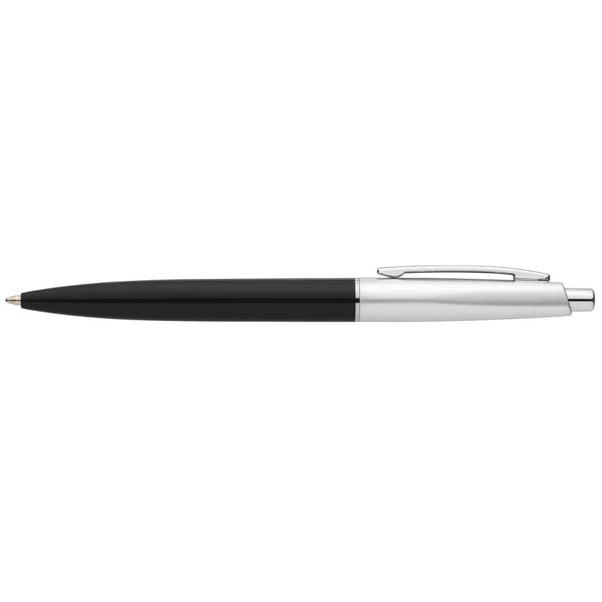 Branded Recycled Plastic Chrome Trim Retractable Pen in Black