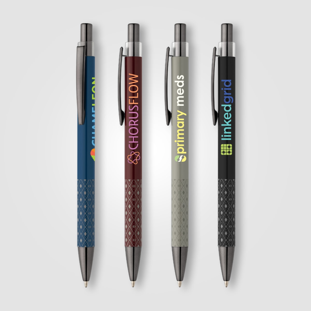 Branded Recycled Aluminium Click Pen with Gunmetal Accents