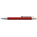 Branded Recycled Aluminium Soft Touch Pen with Bamboo Accents in Red
