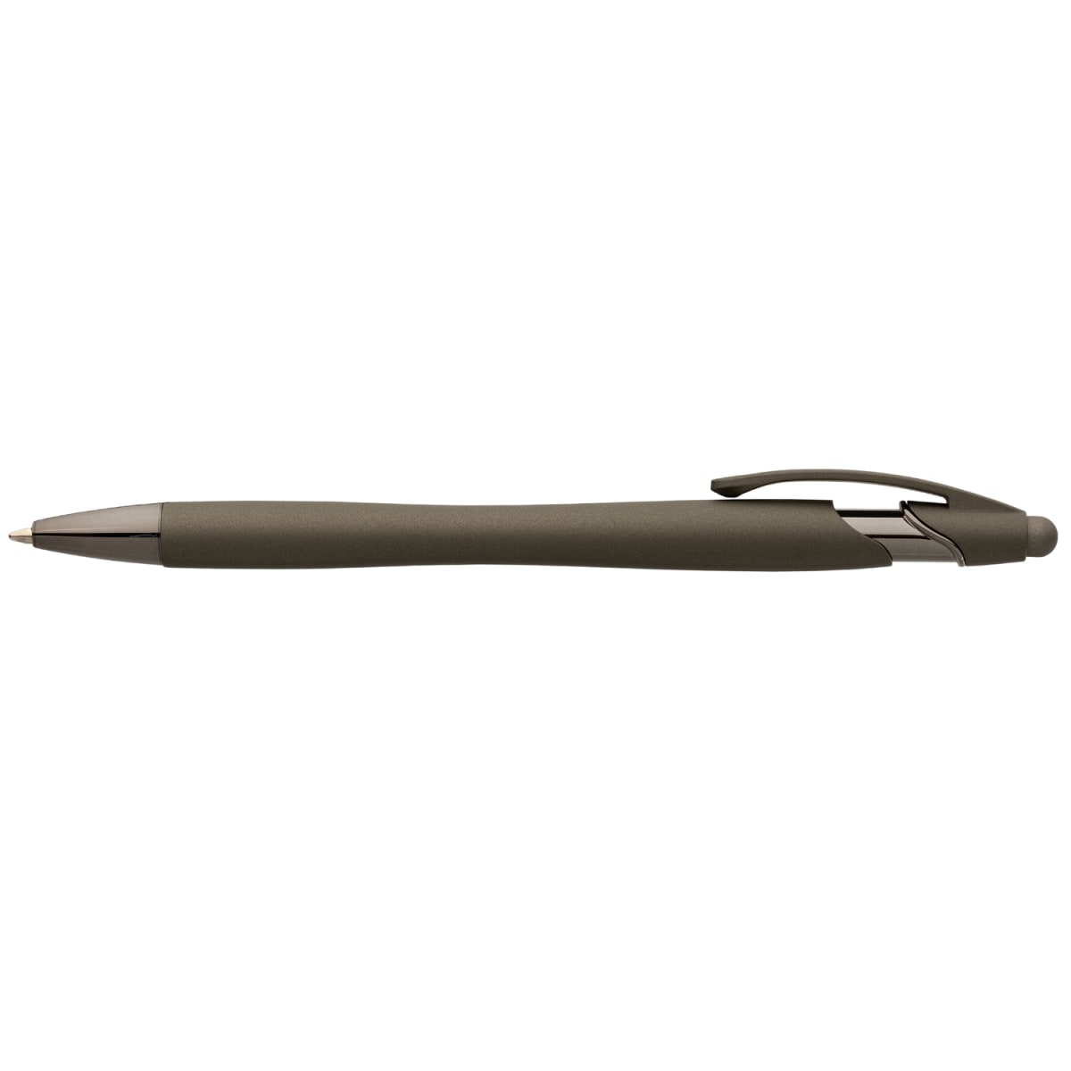 Branded Monochrome Soft-Touch Pen with Stylus in Gunmetal