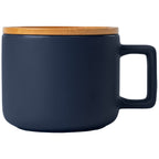 Branded 355 ml Ceramic Mug with Bamboo Lid