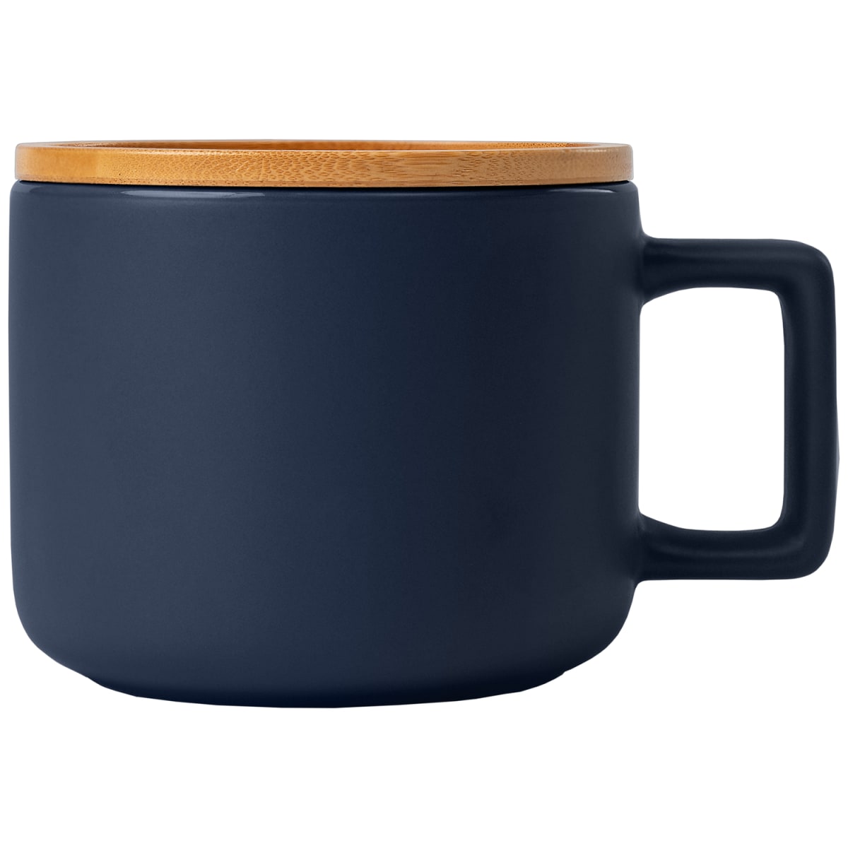 Branded 355 ml Ceramic Mug with Bamboo Lid