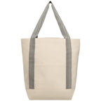 Branded Recycled Cotton Canvas Tote with Front Pocket in Black