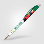 Branded Slim Chrome Trim Pen with Metallic Clip in Green