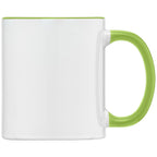Branded Ceramic Mug with Coloured Inside 355ml in Lime Green