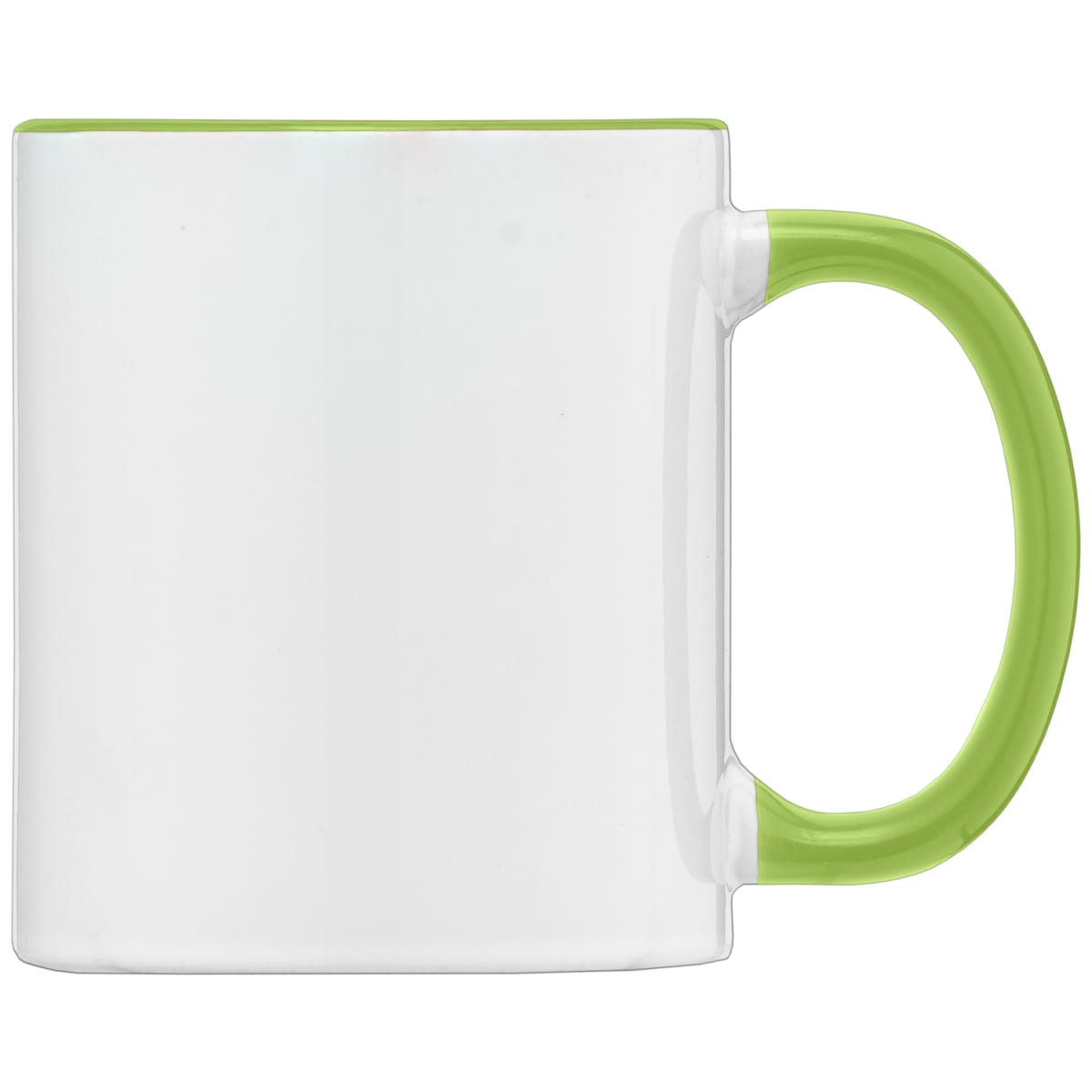 Branded Ceramic Mug with Coloured Inside 355ml in Lime Green