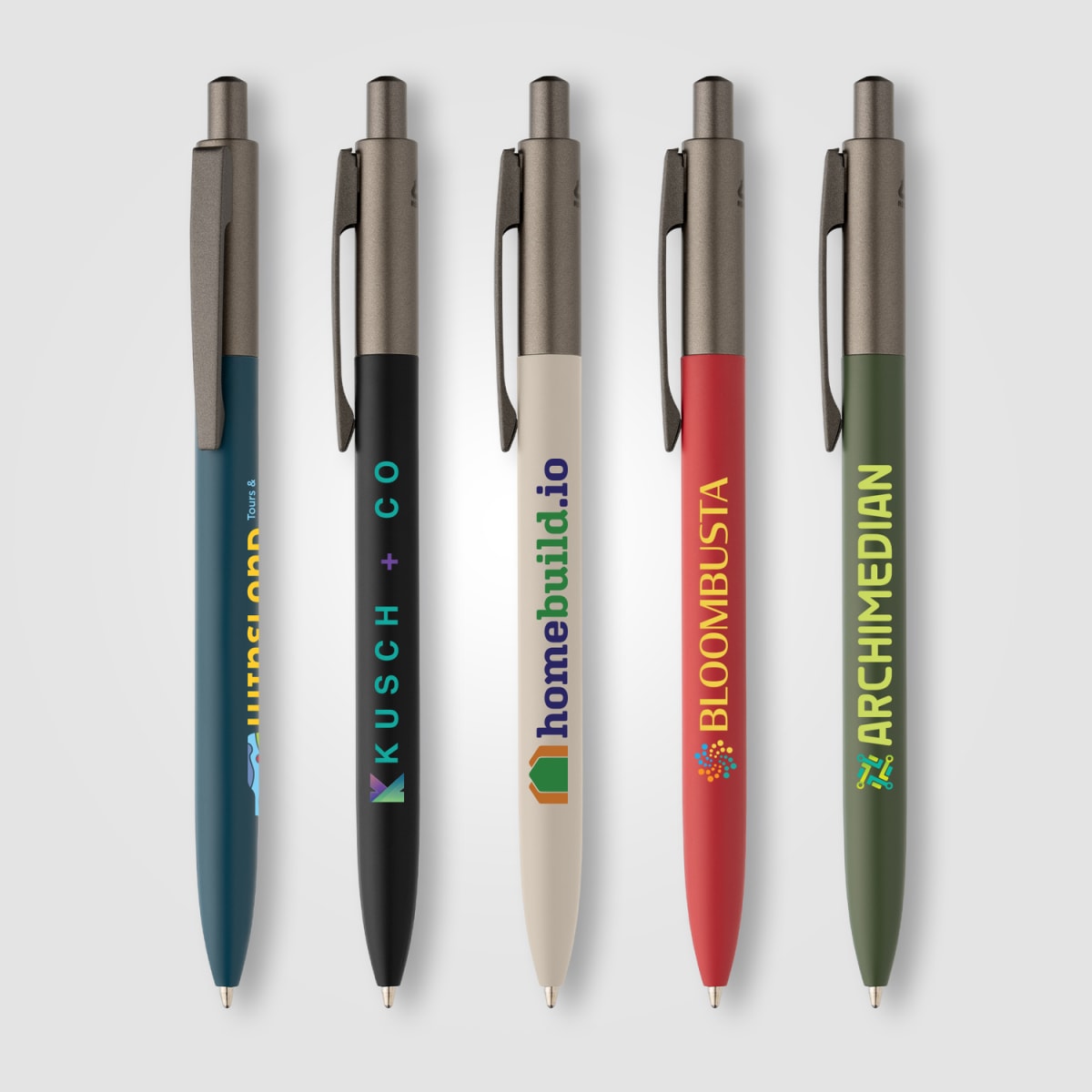 Branded Recycled Aluminium Pen with Gunmetal Trim