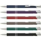 Branded Recycled Aluminium Soft-Touch Pen with Chrome Trim