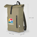 Branded Recycled PU Rolltop Laptop Backpack - 12L