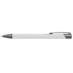 Branded Aluminium Pen with Gunmetal Trim in White