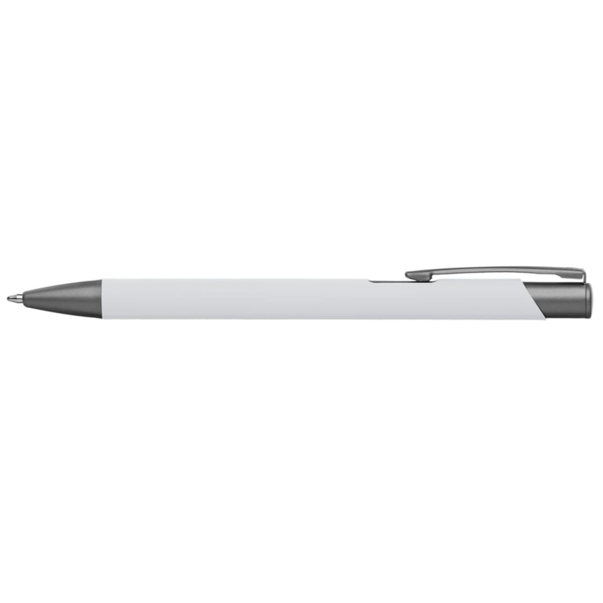 Branded Aluminium Pen with Gunmetal Trim in White