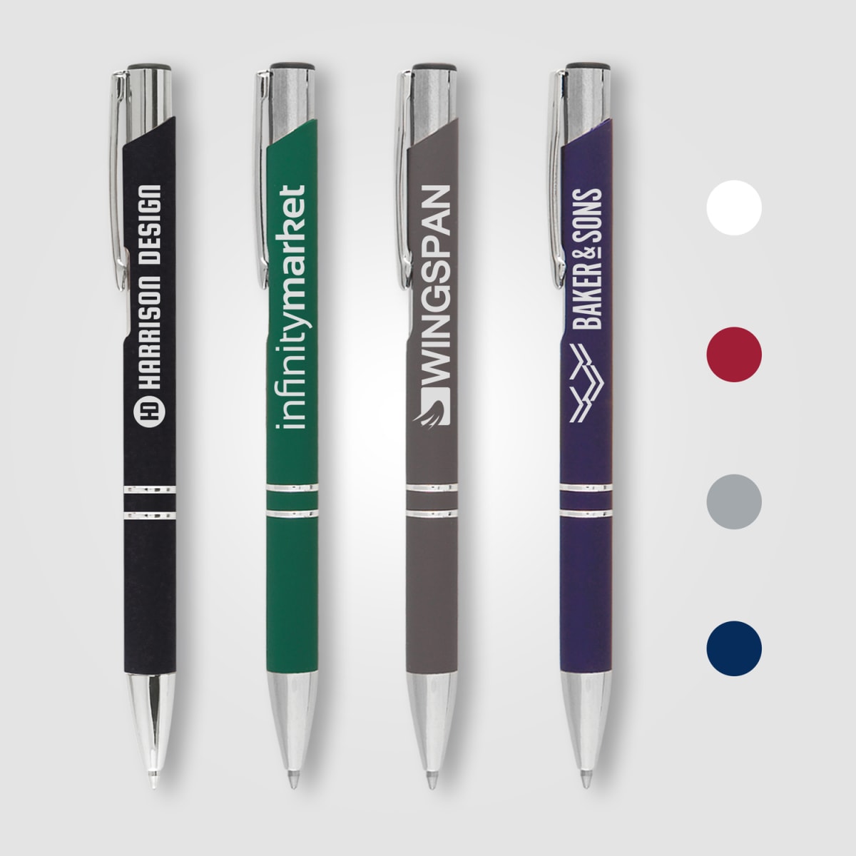 Branded Soft-Touch Aluminium Pen with Jumbo Refill