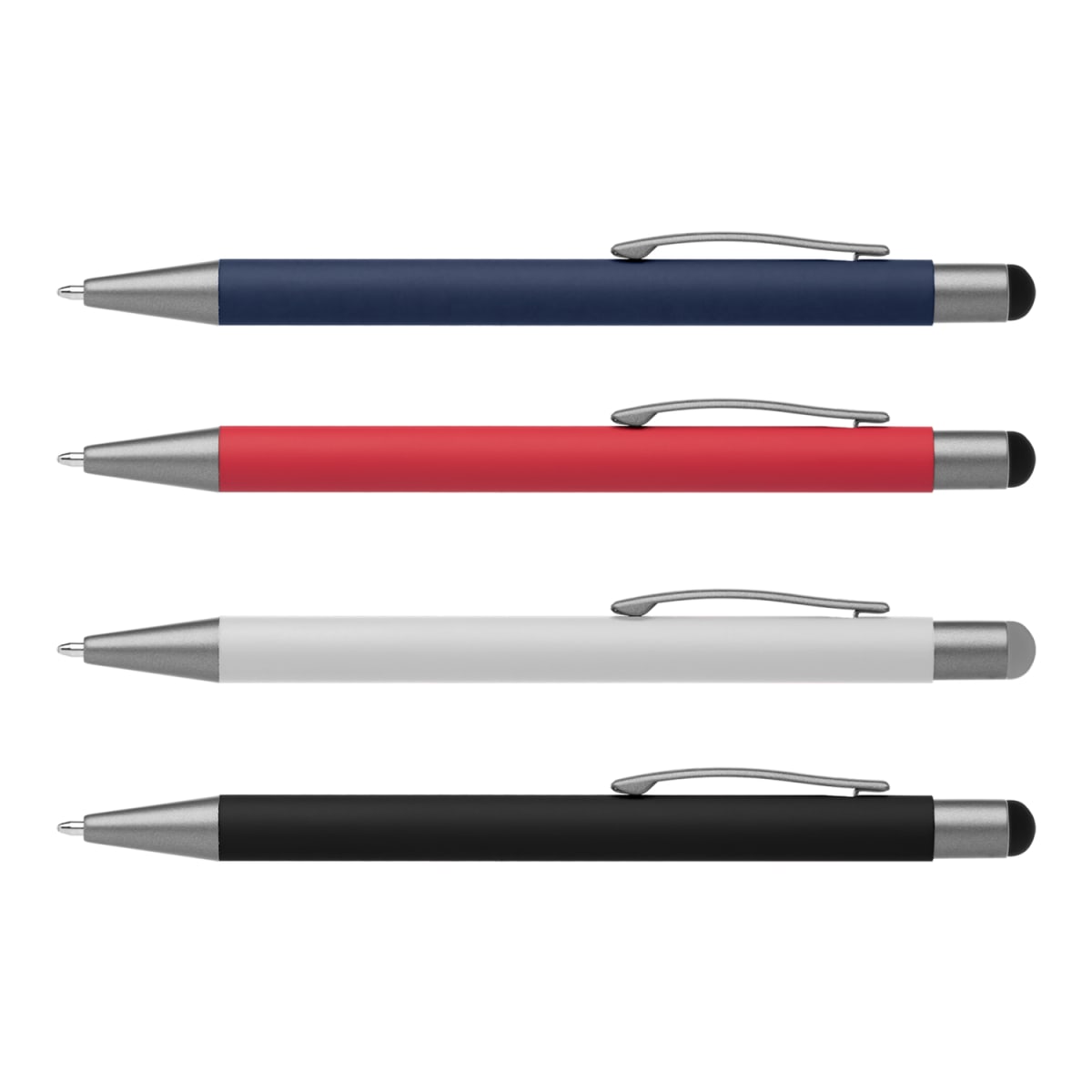 Branded Retractable Gunmetal Trim Stylus Pen
