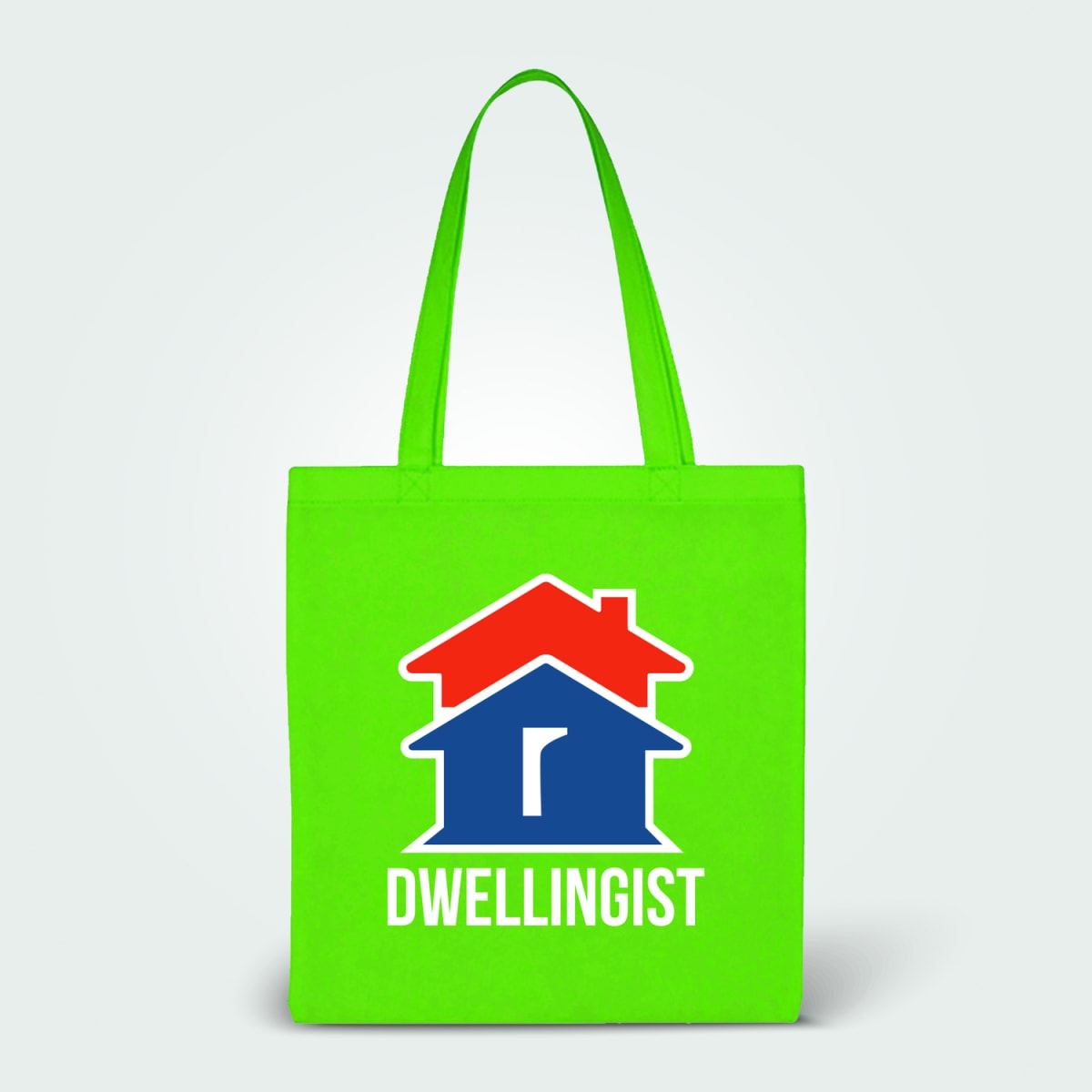 Branded Budget Non-Woven Tote Bag in Lime Green